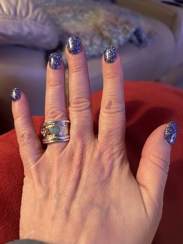 Customer photo review of Amazonite Butterfly and Flower Fidget Ring