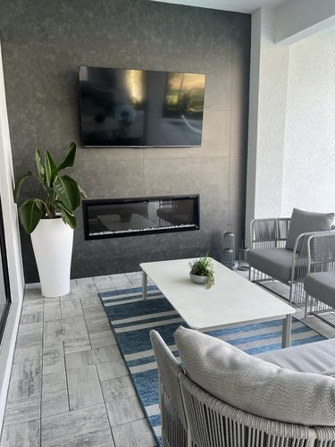 Customer photo review of Touchstone Sideline Elite 60" Smart Wall-Mount / Recessed Linear Electric Fireplace