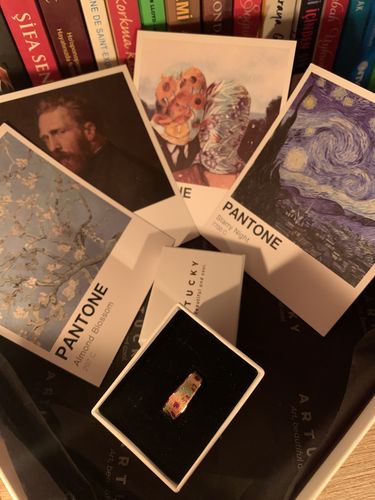 Customer photo review of Van Gogh Sunflowers Tablo Tasarım İnce Yüzük