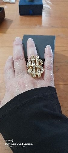 Customer photo review of Iced Dollar Sign Ring