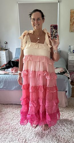 Customer photo review of Tumble Outta Bed Scallop Dress