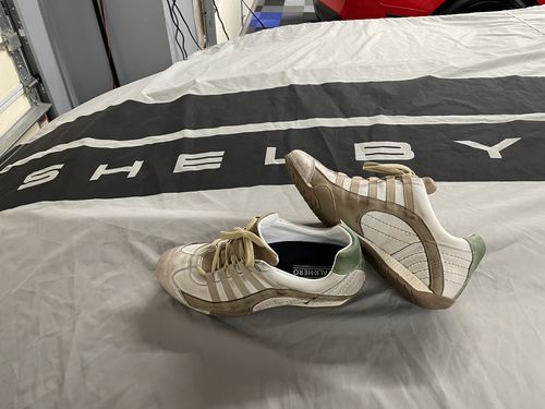 Customer photo review of Men's GrandPrix Sneaker in Torino (Soft White, Taupe, and Green)
