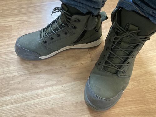 Customer photo review of 3056 Lace Up Side Zip Safety Boots