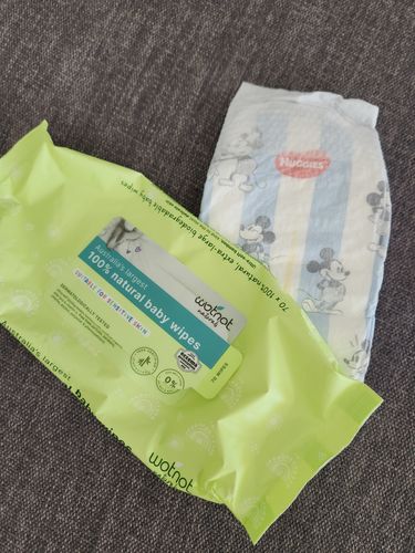 Customer photo review of 4 Pack Wotnot Baby Wipes (4 x 70 pack)