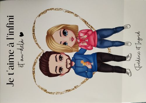Customer photo review of Affiche Personnalisée - Couple Chibi