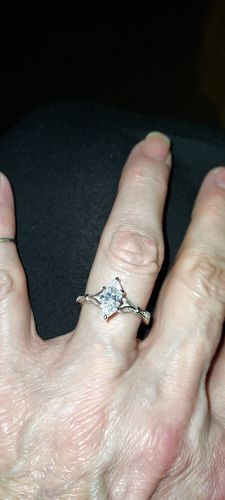 Customer photo review of Marquise Cut Moissanite Petals Split Shank Engagement Ring