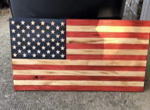 Customer photo review of 50 Star American Flag Metal Stencil (14 gauge steel)