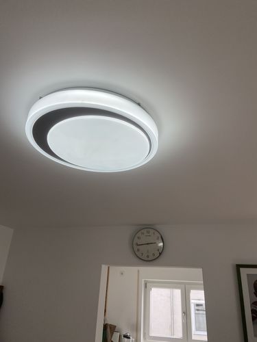 Kundenbewertung mit Foto zu LEDVANCE Wifi SMART+ Orbis Moon LED Deckenleuchte Tunable Weiß 48cm 32W / 3000-6500K Grau