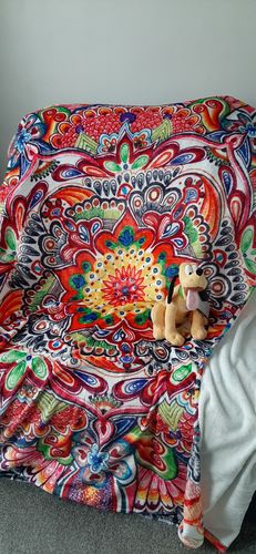 Customer photo review of Life With Colors Mandala Premium Blanket