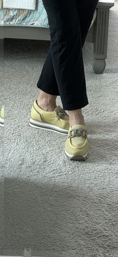 Customer photo review of CASSIE Yellow Platform Sneaker