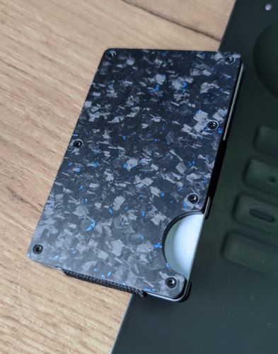 Customer photo review of Card Holder Forged Blu Notte