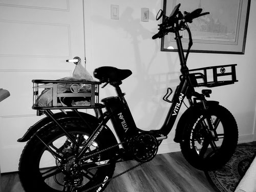 Customer photo review of VITILAN Large Basket Front and Rear Hanging Bike Basket Bicycle Bag Cargo Rack for U7