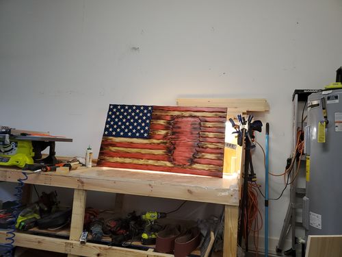 Customer photo review of 50 Star American Flag Metal Stencil (14 gauge steel)