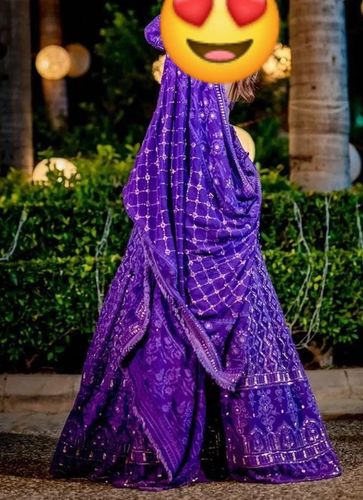 Customer photo review of Violet Sequence Lucknowi Work Stylish Designer Georgette Lehenga