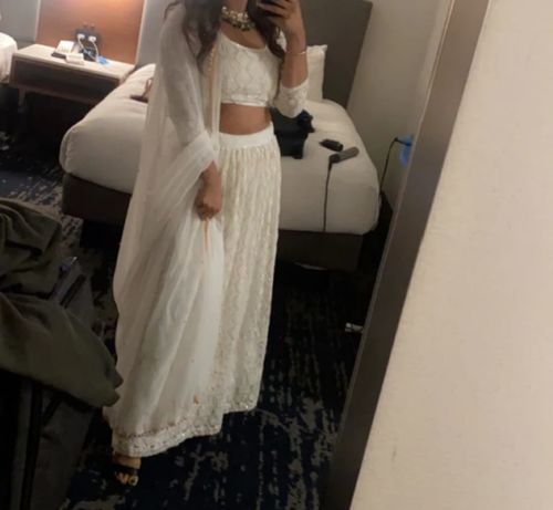 Customer photo review of White Trendy Sequence Embroidery Heavy Designer Wedding Lehenga