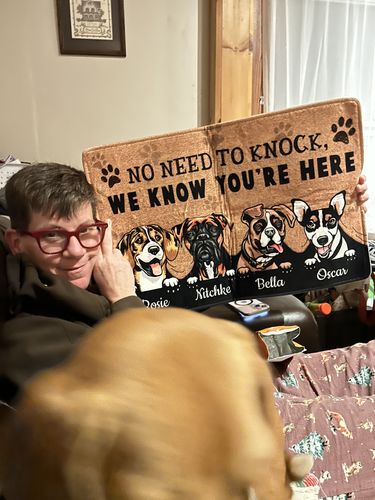 Customer photo review of Dog Personalized Doormat - DM042PS