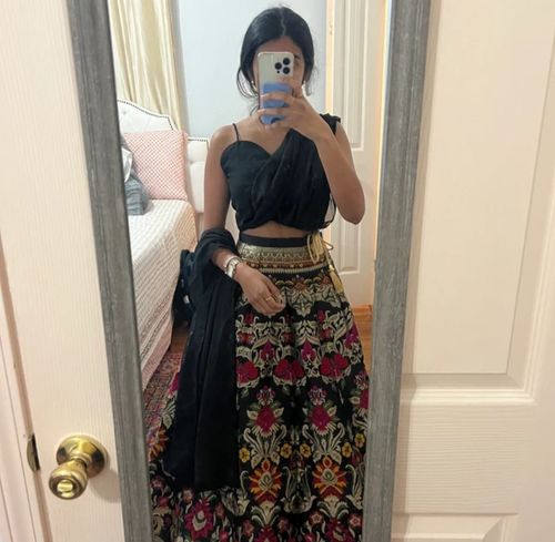 Customer photo review of Black Party Wear Banarasi Weaving Designer Party Wear Lehenga