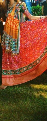 Customer photo review of Red Color Trendy Designer Mirror Work Gujarati Lehenga Choli