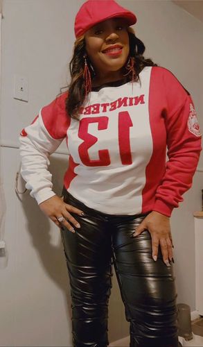Customer photo review of Delta Sigma Theta Nineteen 13 "J13" Chenille and Embroidered Sweatshirt