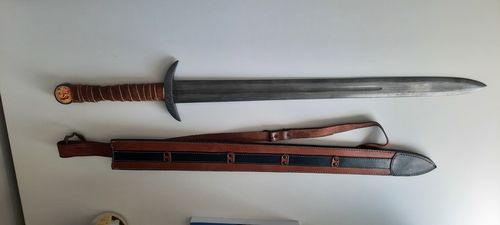 Customer photo review of 39" Full Tang Serpent Breath Sword of Uhtred Ragnarson (Spring Steel & D2 Steel Battle ready are available) from The Last Kingdom