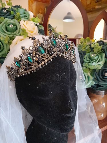 Customer photo review of Baroque Emerald Tiara