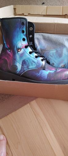 Customer photo review of Galaxy Wolf Handcrafted Boots