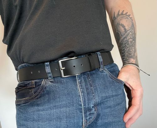 Customer photo review of The Long Haul Belt - Classic Black 100% Full-Grain Leather Belt