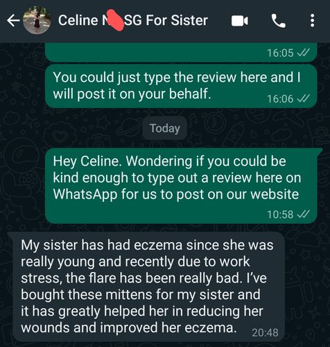 Customer photo review of Eczema Scratch Mitten