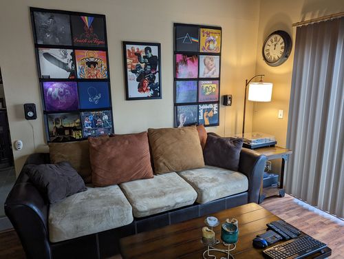 Customer photo review of 12" Vinyl Record Display Frame - LP Wall Storage