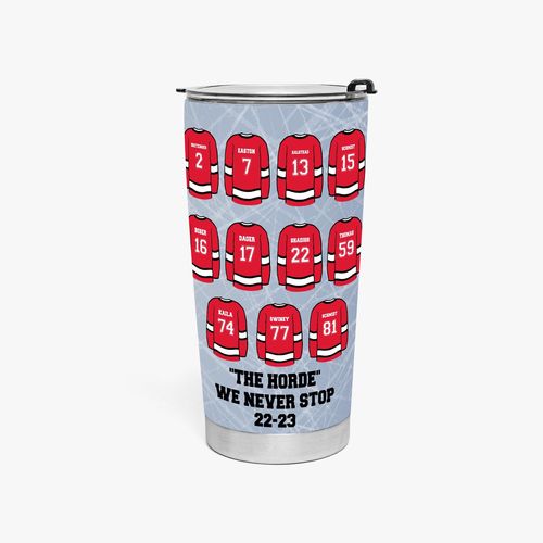 Customer photo review of Personalized Hockey Jersey Tumbler
