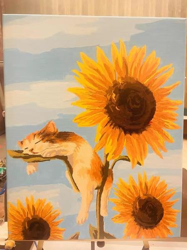 Customer photo review of A Cat On A Sunflower