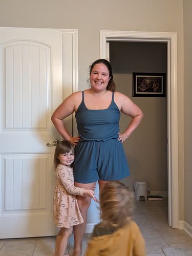 Customer photo review of rue swim romper