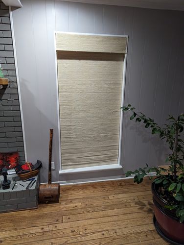 Customer photo review of SmartWings Motorized Woven Wood Shades 50%/70%/100% Blackout