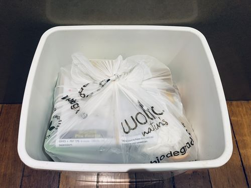 Customer photo review of 30L biodegradable nappy bin bags and liners