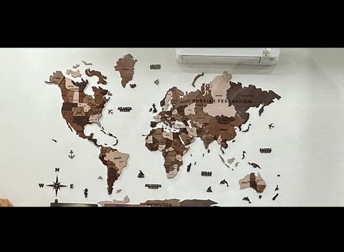 Customer photo review of 3D Wooden World Map Multicolor