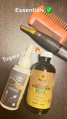 Customer photo review of Tugain 10% Minoxidil Extra Strength Topical Solution for Men.