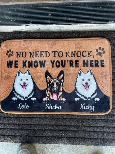 Customer photo review of Dog Personalized Doormat - DM042PS