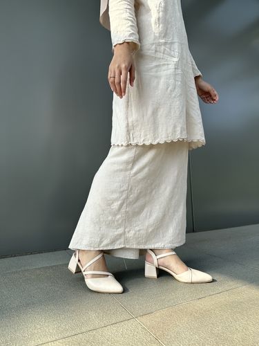 Customer photo review of Rhys Strap Slingback Heels
