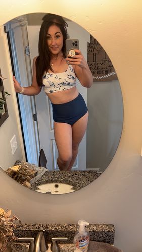 Customer photo review of Salty Air Top | Ocean Blue Floral