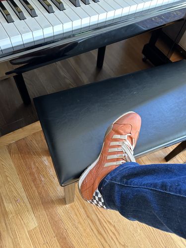 Customer photo review of Men's Racing Sneaker in Vintage Orange (Orange and Sand)