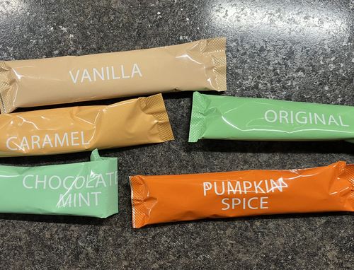 Customer photo review of Sample Pack - 4 Flavours 50g - up to 25 cups - MAILED FREE