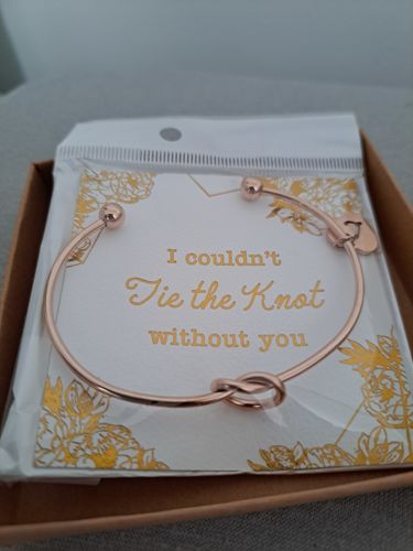 Customer photo review of AC "tie the knot" Heart Initial Bracelet