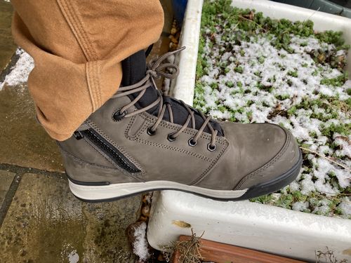 Customer photo review of 3056 Lace Up Side Zip Safety Boots