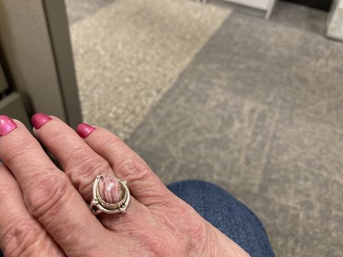 Customer photo review of Teardrop Rhodochrosite Ring Sterling Silver