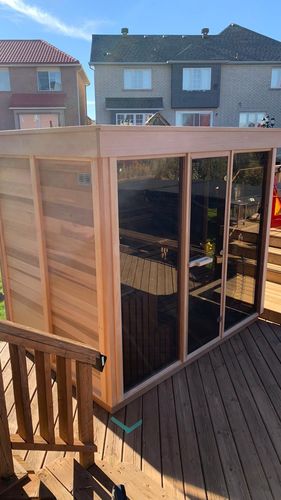 Customer photo review of Smartmak® Modern Box Outdoor Sauna Square 2