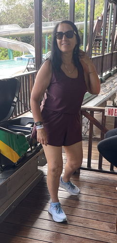 Customer photo review of sage swim romper