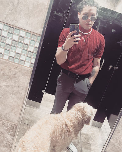 Customer photo review of Mens Half-collar Solid Short Sleeve T-shirt SKUJ91192