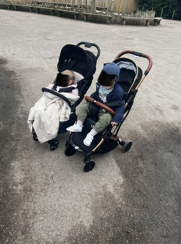 Customer photo review of Lejoux Baby Stroller. Foldable & Lightweight Pram - Black