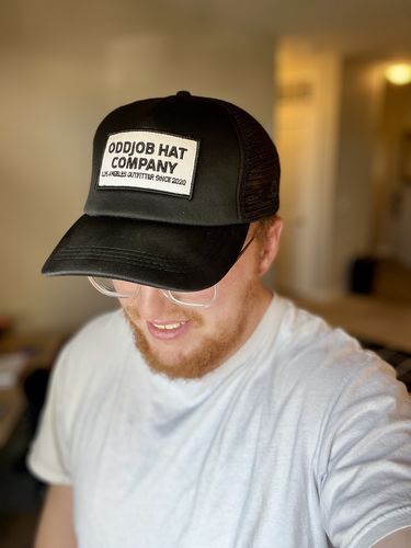 Customer photo review of Big Black Foam Trucker Hat