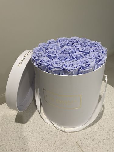 Customer photo review of Grand Everlasting Rose Box - Cornflower Blue Roses